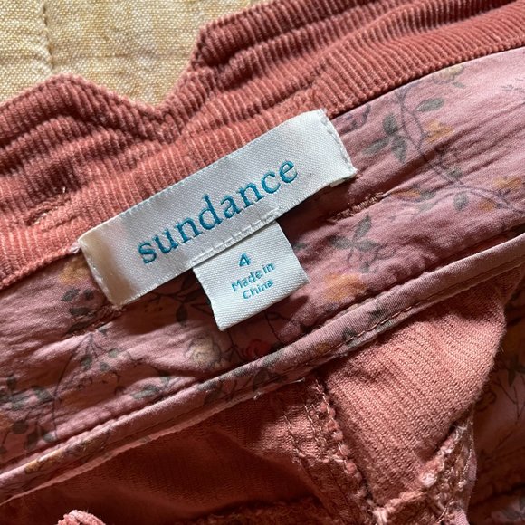 Sundance Emily Cropped Ankle Coral Corduroy Pants Size 4 - Picture 4 of 10